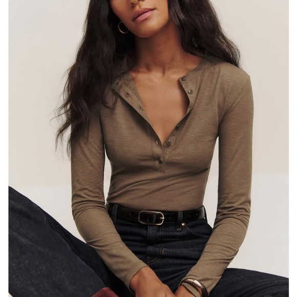 Reformation NEW Harriet Knit Henley Top - Picture 4 of 9